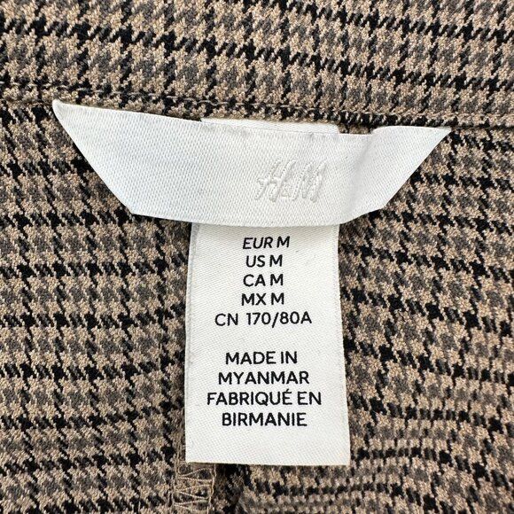 H&M Brown & Beige Houndstooth Pleated Mini Skirt - Medium - Picture 8 of 11